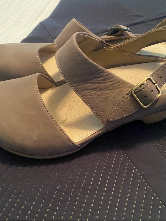 Dansko Shoes - Dansko Women's Taupe Leather Slingback Clogs